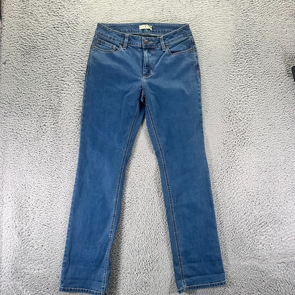 Blue Mountain Jeans Womens 8 Blue Cotton Denim Straight Travel Workwear Stretch